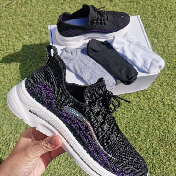 Step into Summer with Ease: Comfortable Charcoal Black Walking Shoes for Women - Picture 2 of 11